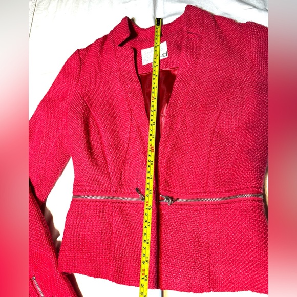 DYNAMITE Beautiful Red Blazer Jacket Zipper - Picture 9 of 11